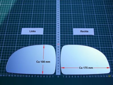 Außenspiegel Spiegelglas Ersatzglas Hyundai Getz ab 2002-2004 Li oder Re sph