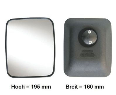 Außenspiegel Wohnmobil Zusatzspiegel Anbau L. LKW 195x160mm ø14-23mm R300° 24V