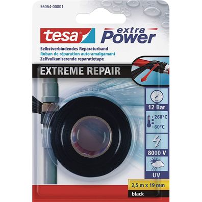 Tesa extra Power Extreme Repair schwarz Reparaturband 2.5m x 19 mm