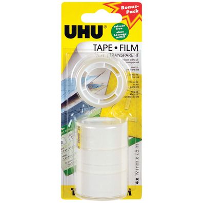 UHU Tape Film transparenter 4er Nachfüllpack 19 mm x 7.5 mm
