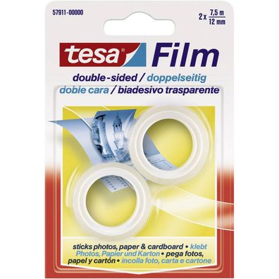 Tesafilm doppelseitiges Klebeband Transparent 7.5m x 12mm 2 Stück