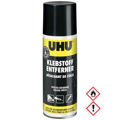 UHU Klebstoffentferner Spray mit einzigartiger Gelformel 200ml