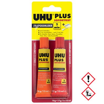 UHU Plus Sofortfest schneller sehr starker 2K Epoxidharzklebstoff 35g