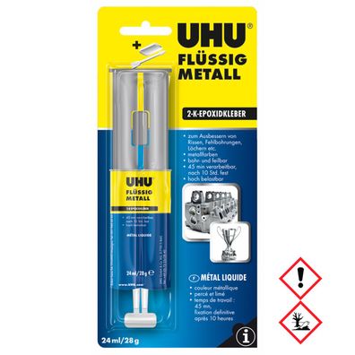 Uhu Flüssigmetall 2Komponenten Epoxidharzkleber hoch belastbar 24ml