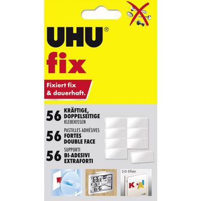 UHU fix kräftige doppelseitige Klebekissen dauerhaft 56 Stück