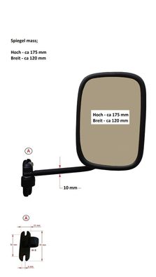 Spiegel mit Halter universal für Bus Pritsche Mini Wohnmobile mit gute Rücksicht