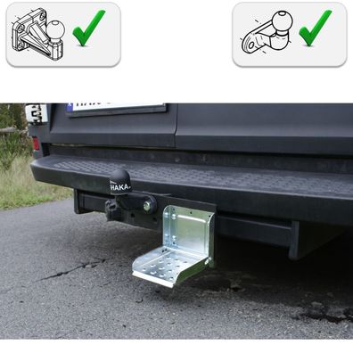 Hecktrittstufe Trittstufe Trittbrett 90mm für Anhängerkupplung Iveco Daily 2014-