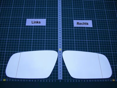 Außenspiegel Spiegelglas Ersatzglas Audi A6 ab 1997-04 Rechts asph Variant breit