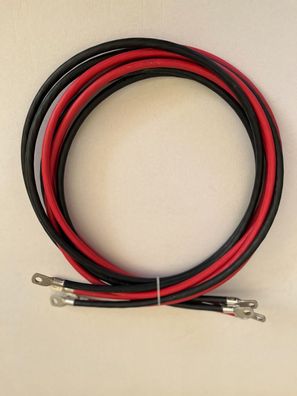 Batteriekabel 16 25 35 50mm² Schwarz oder Rot mit M8 Kabelschuh Anschlusskabel