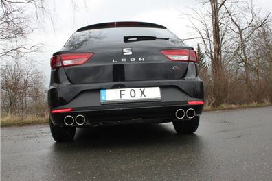 Fox Duplex Auspuff Sportauspuff Komplettanlage für Seat Leon 5F ST Starre Achse