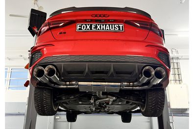 Fox Duplex Auspuff Sportauspuff Endschalldämpfer Halbanlage für Audi S3 GY Limo