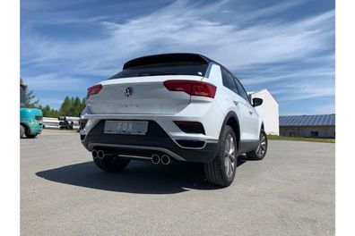Fox Duplex Auspuff Sportauspuff Endschalldämpfer für VW T-Roc Frontantrieb 1,0l