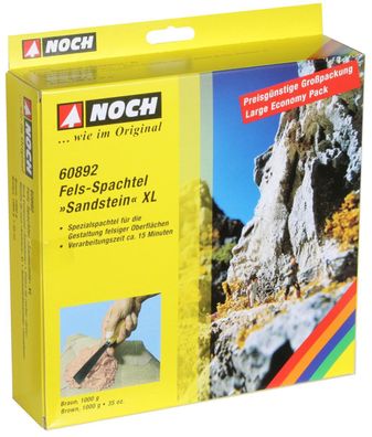 NOCH 60892 Fels-Spachtel XL “Sandstein” braun, 1.000 g