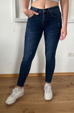 Ormy Jeans Hose Stretch Denim Skinny RV leichter used Look Taschen Blau