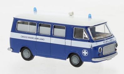 Brekina 34418 - 1/87 Fiat 238 Bus, Croce Bianca Milano, 1966 - Neu