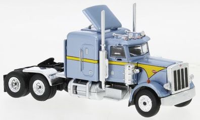 Brekina 85711 - 1/87 Peterbilt 359, metallic-hellblau/ gelb, 1973 - Neu