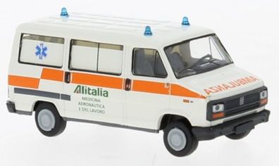 Brekina 34910 - 1/87 Fiat Ducato Bus, Ambulanza Alitalia, 1982 - Neu