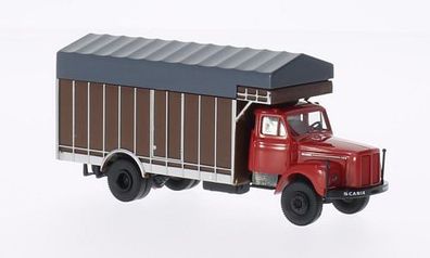 Brekina 85129rt - 1/87 Scania L 110 , rot, Großraumaufbau - Neu