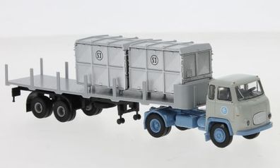 Brekina 85174 - 1/87 Scania LB 76 Rungen-SZ, SLAB, mit 2 Containern, 1962 - Neu