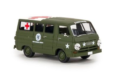 Brekina 34322 - 1/87 Dodge A 100 Bus - Us Army Medical Service / Ambulance - Neu