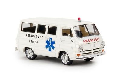 Brekina 34323 - 1/87 Dodge A 100 Bus - Tampa Ambulance - Neu