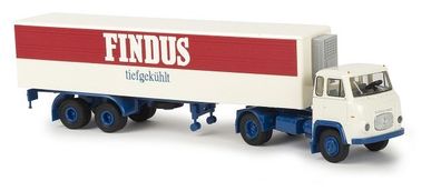 Brekina 85161 - 1/87 Scania Lb 76 Koffer-Sattelzug - Findus - Neu