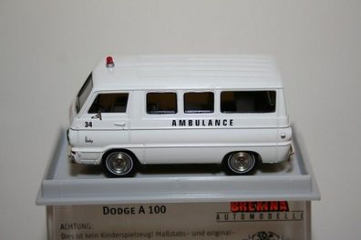 Brekina 34309 - 1/87 Dodge A 100 Bus "Ambulance" Td - Neu