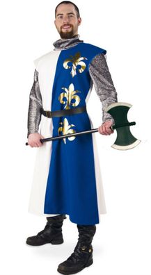 Ritter Kostüm Herren blau/ weiß Mittelalter Musketier Chevalier Fasching Karneval