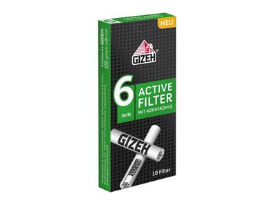 GIZEH © Black Active Filter - Aktivkohle Tips - 10er Box ø6mm - Zigarettenfilter