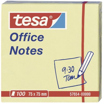 Tesa Office Notes gelb Haftnotitz Block 75mm x 75mm 100 Blatt