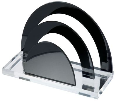 WEDO Acryl Briefständer Acryl Exklusiv 2 Fächer Glasklar Schwarz