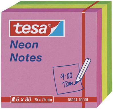 tesa Notes Neon Haftnotiz75mm x 75mm Pink Gelb Grün 480 Blatt