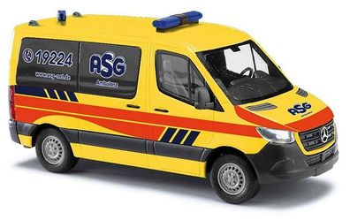 Busch 53457 - 1/87 / H0 MB Sprinter 2018 kurz Flachdach Bus ASG Ambulanz - Neu