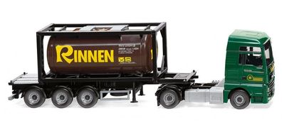 Wiking 053606 - 1/87 Tankcontainersattelzug 20' (MAN TGX Euro 6c) "Rinnen" - Neu