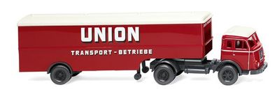 Wiking 051323 - 1/87 Koffersattelzug (Henschel) "Union-Transport" - Neu