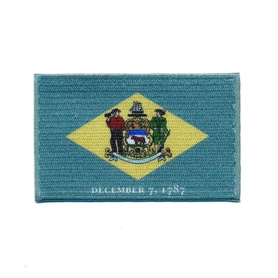 30 x 20 mm Delaware Dover Flagge Amerika Patch Aufnäher Edel Aufbügler 100 Mini
