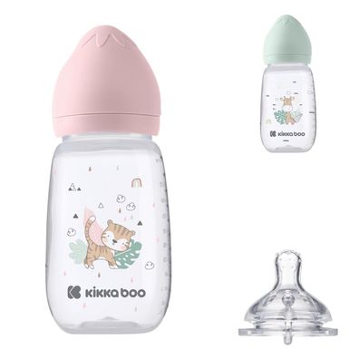 Kikkaboo Babyflasche Savanna 310ml Silikonsauger Größe L Anti-Kolik ab 6 Monaten