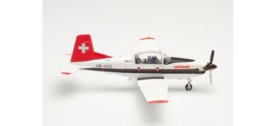 Herpa 580656 - 1/72 Swissair Pilatus PC-7 Turbo Trainer - HB-HOQ