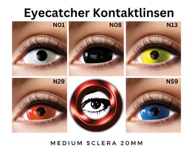 Medium Sclera Kontaktlinsen 20mm verschiedene Farben