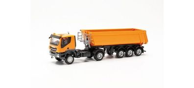 Herpa 315111 - 1/87 Iveco Trakker mit Schmitz Cargobull Kipp-SZ mit Stahlmulde