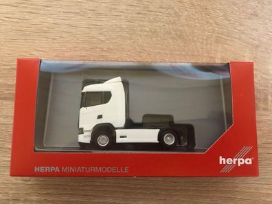 Herpa 310192 - 1/87 Scania CS20 Niederdach Zugmaschine - Weiß - Neu
