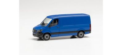 Herpa 096485 - 1/87 Mercedes-Benz Sprinter &lsquo;18 Kasten Flachdach, ultramarinblau