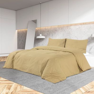 vidaXL Bettwäsche-Set Taupe 140x200 cm Leichte Mikrofaser