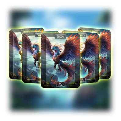 Drake (2-2) - ManaFlame Karten 5x Set - Als Token nutzbar