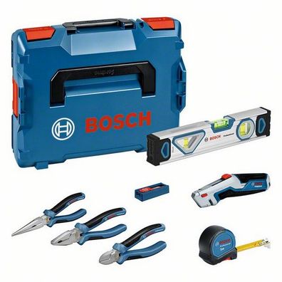 Bosch Handwerkzeug Set Zangen Teppichmesser Wasserwaage L-Boxx 0615990N2S