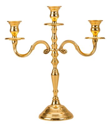 Kerzenständer 3-armig in Gold Kerzenleuchter 31 cm