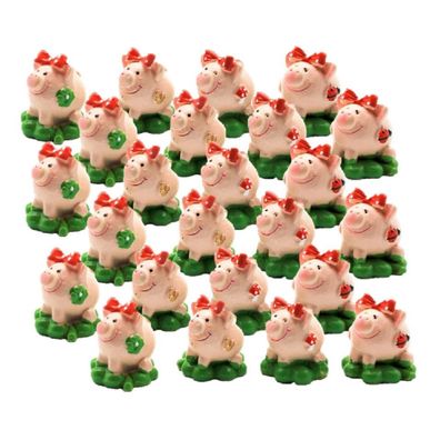 24 Glücksschweine Figuren Glücksbringer Schweinchen