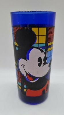 Mickey Mouse Glas Maus Blau bunt Trinkglas