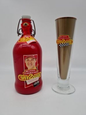 vit2win Michael Schumacher Glas mit Flasche Vintage Bügelflasche Altenmünster