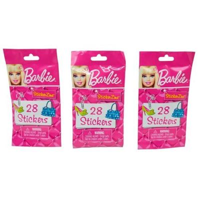 Barbie Aufkleber Sticker Zine 3 Stück Mattel 2010 Selten Neu 28 Sticker pro Pack